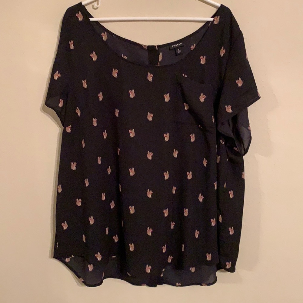 Torrid Squirrel Georgette Button-Back Blouse